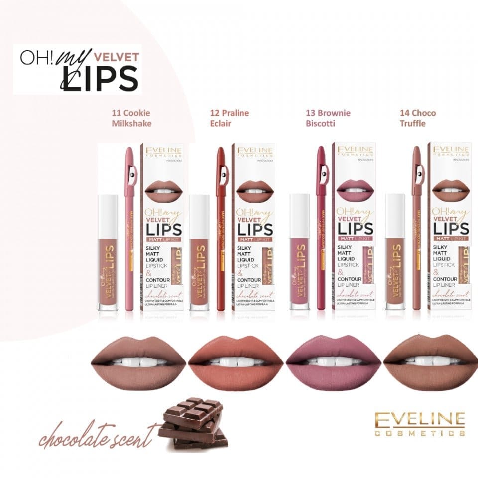 Eveline Cosmetics Oh! My Velvet Lips KIT 11 COOKIE MILKSHAKE