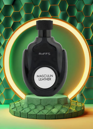 Set Cadou Masculin Leather Apa de Parfum 100ml + Gel De Dus 100ml + Lotiune de corp 100ml, Riiffs
