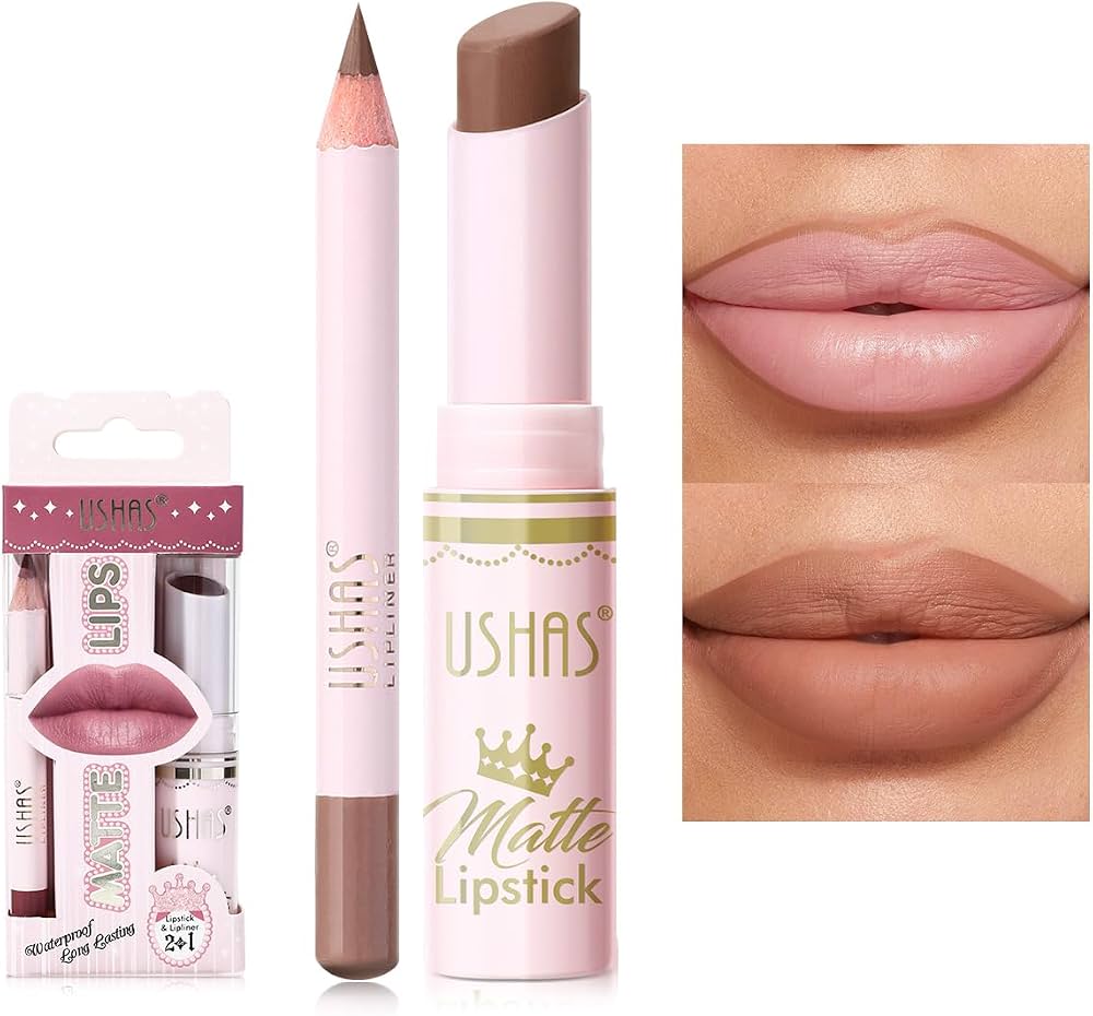 Ushas Matte Lips – Ruj Mat + Creion de Buze 2 în 1 S15